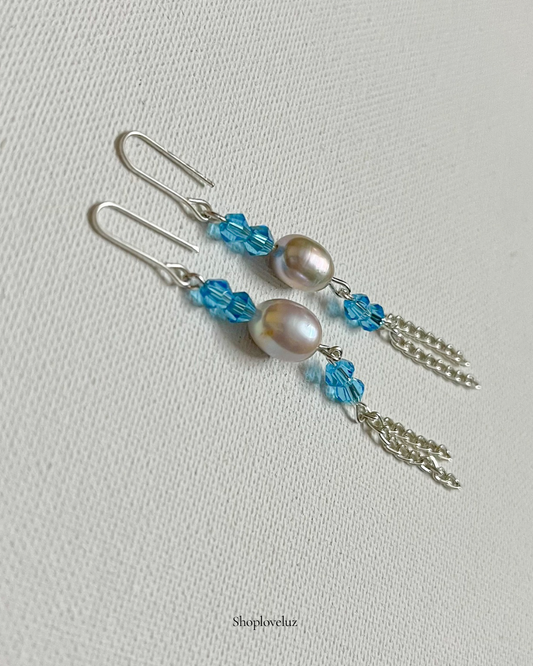 Blue Dew Drop Earring