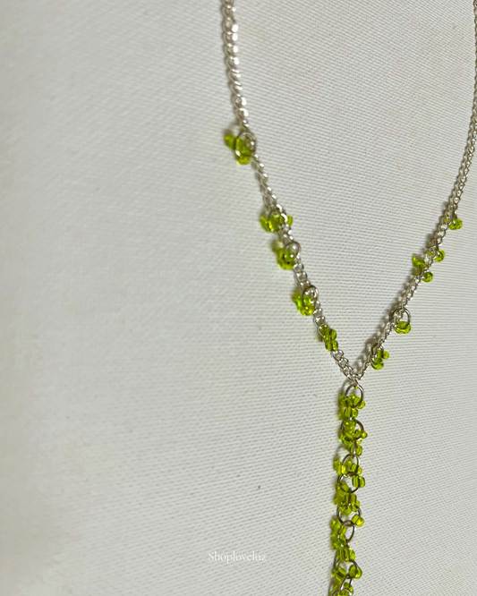 Green Berry Lariat Necklace