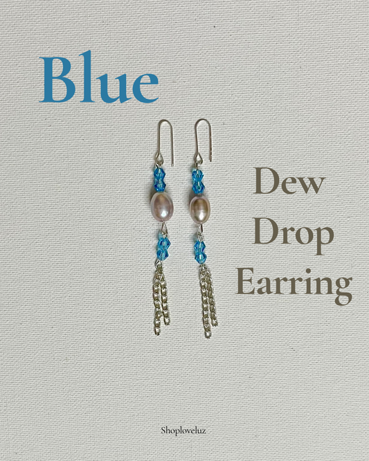 Blue Dew Drop Earring