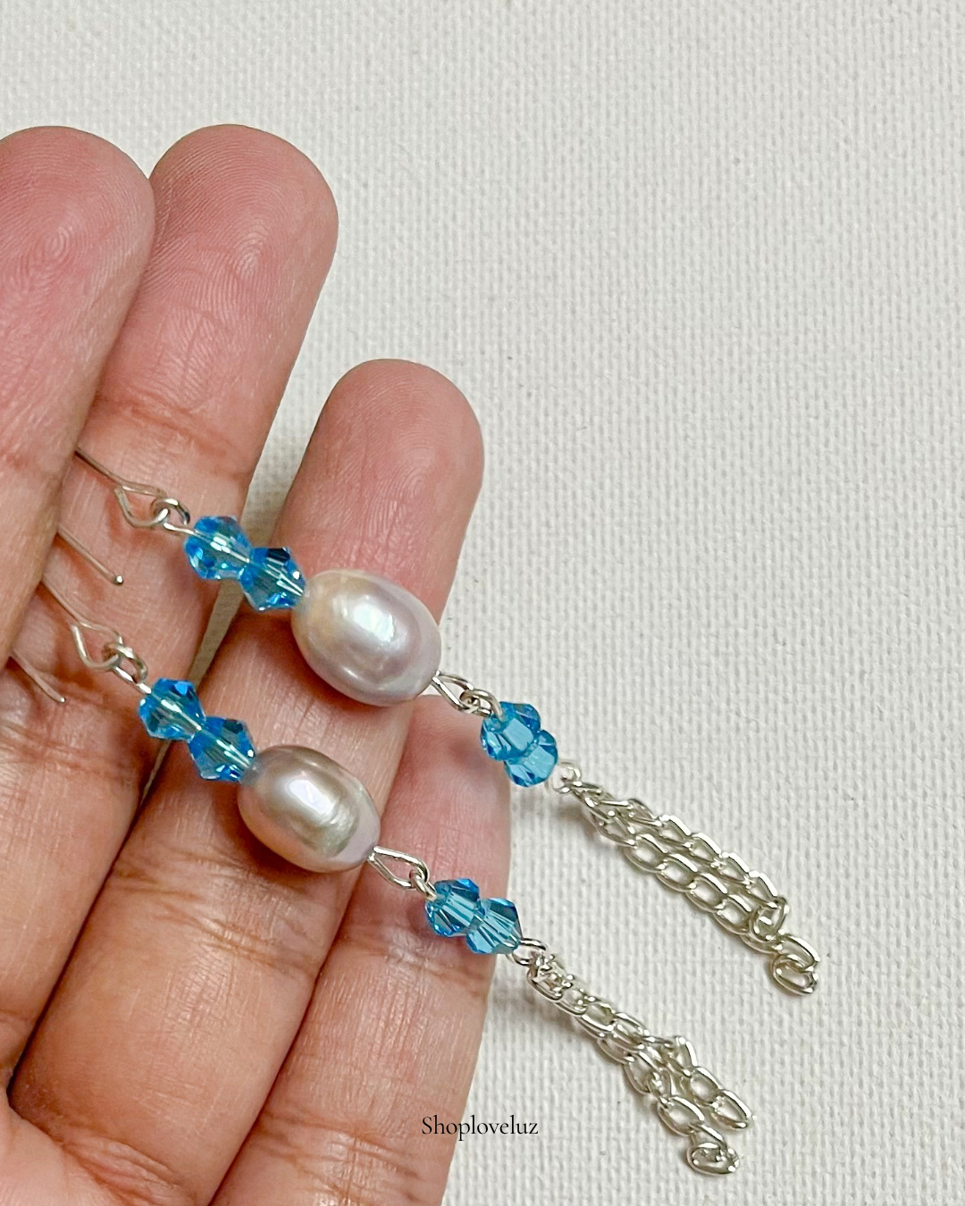 Blue Dew Drop Earring
