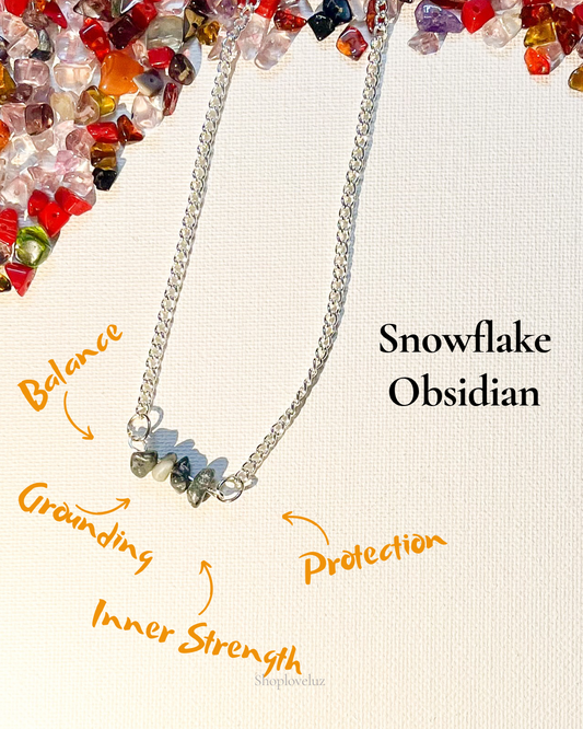 Stone Stories Snowflake Obsidian Necklace