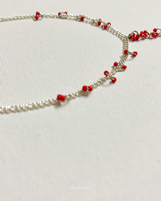 Red Berry Lariat Necklace