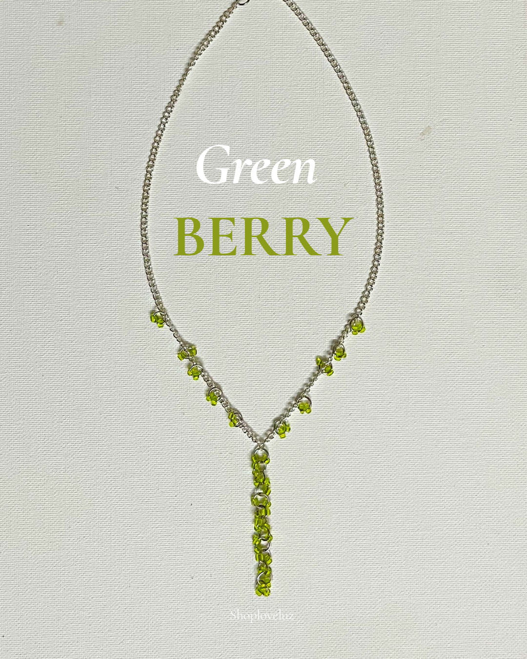 Green Berry Lariat Necklace