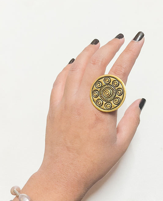 Sun Swirl Brass Ring
