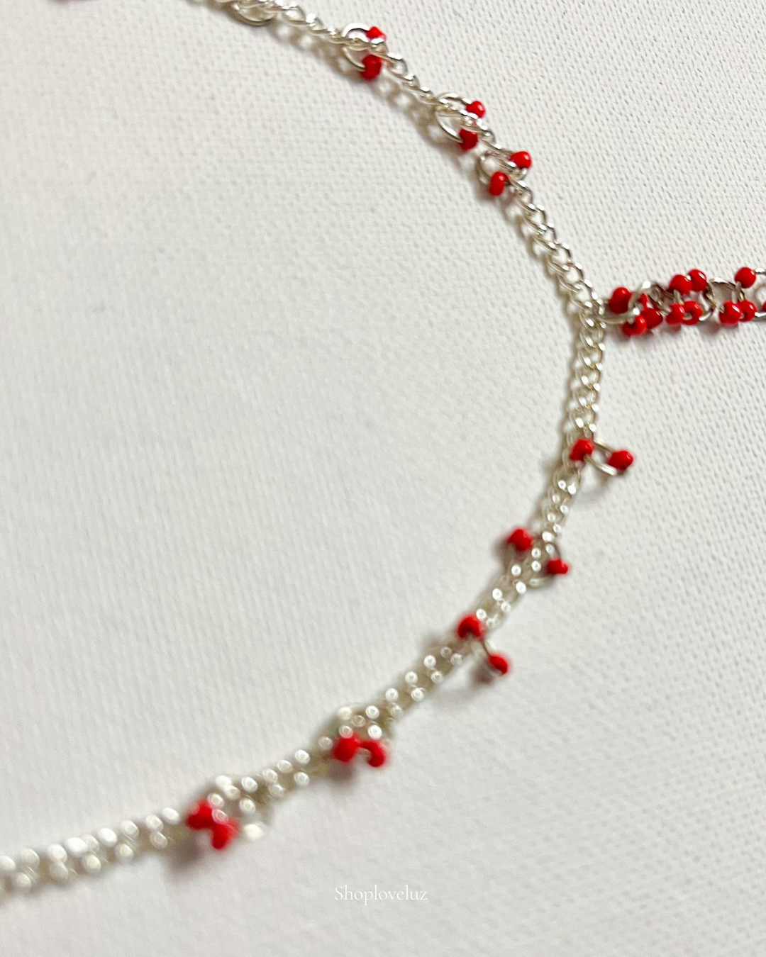 Red Berry Lariat Necklace
